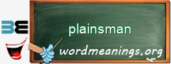 WordMeaning blackboard for plainsman